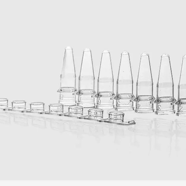 Astor Combo Pack 0.2 mL 8-Strip PCR Tubes & Flat Caps, Clear Pack of 125 Strips